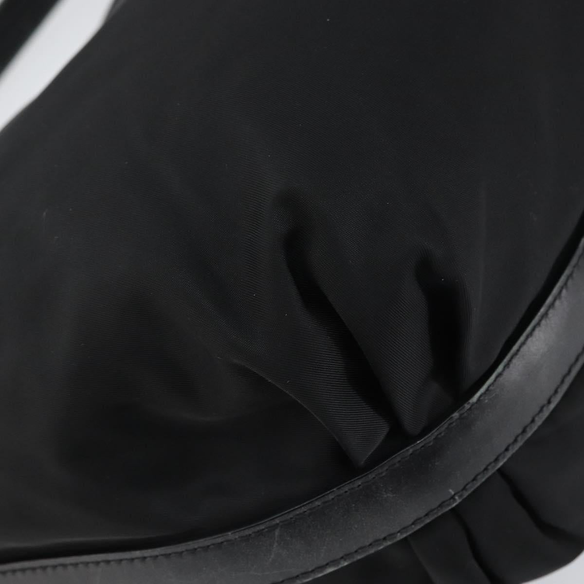 PRADA Shoulder Bag Nylon Black Gold Auth yk20004V