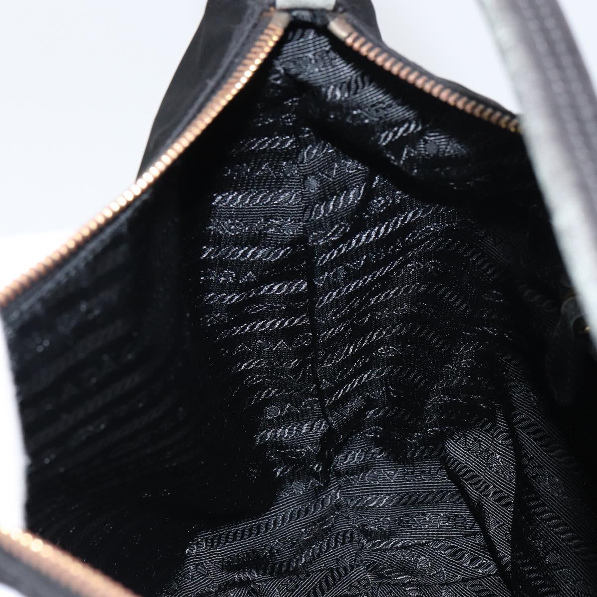 PRADA Shoulder Bag Nylon Black Gold Auth yk20004V