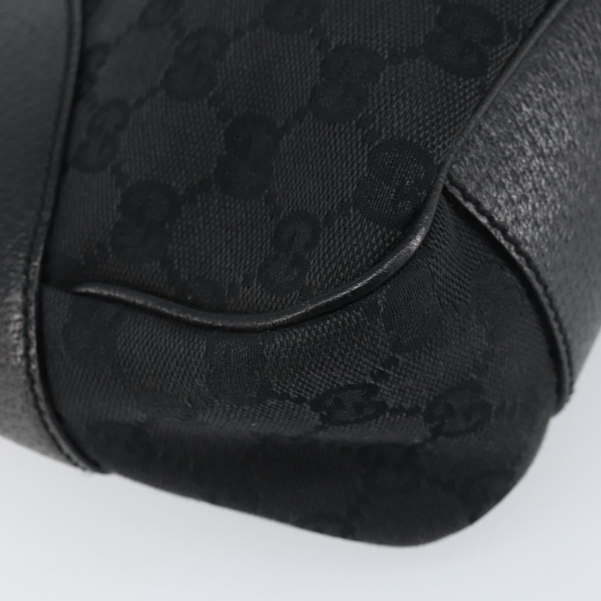 GUCCI GG Canvas Shoulder Bag Black Silver 113012 Auth yk20005V