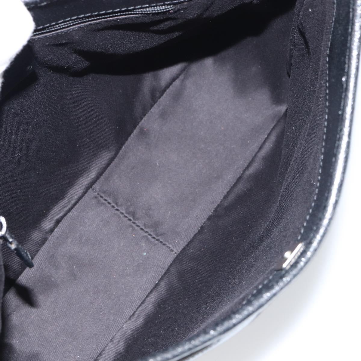 GUCCI GG Canvas Shoulder Bag Black Silver 113012 Auth yk20005V