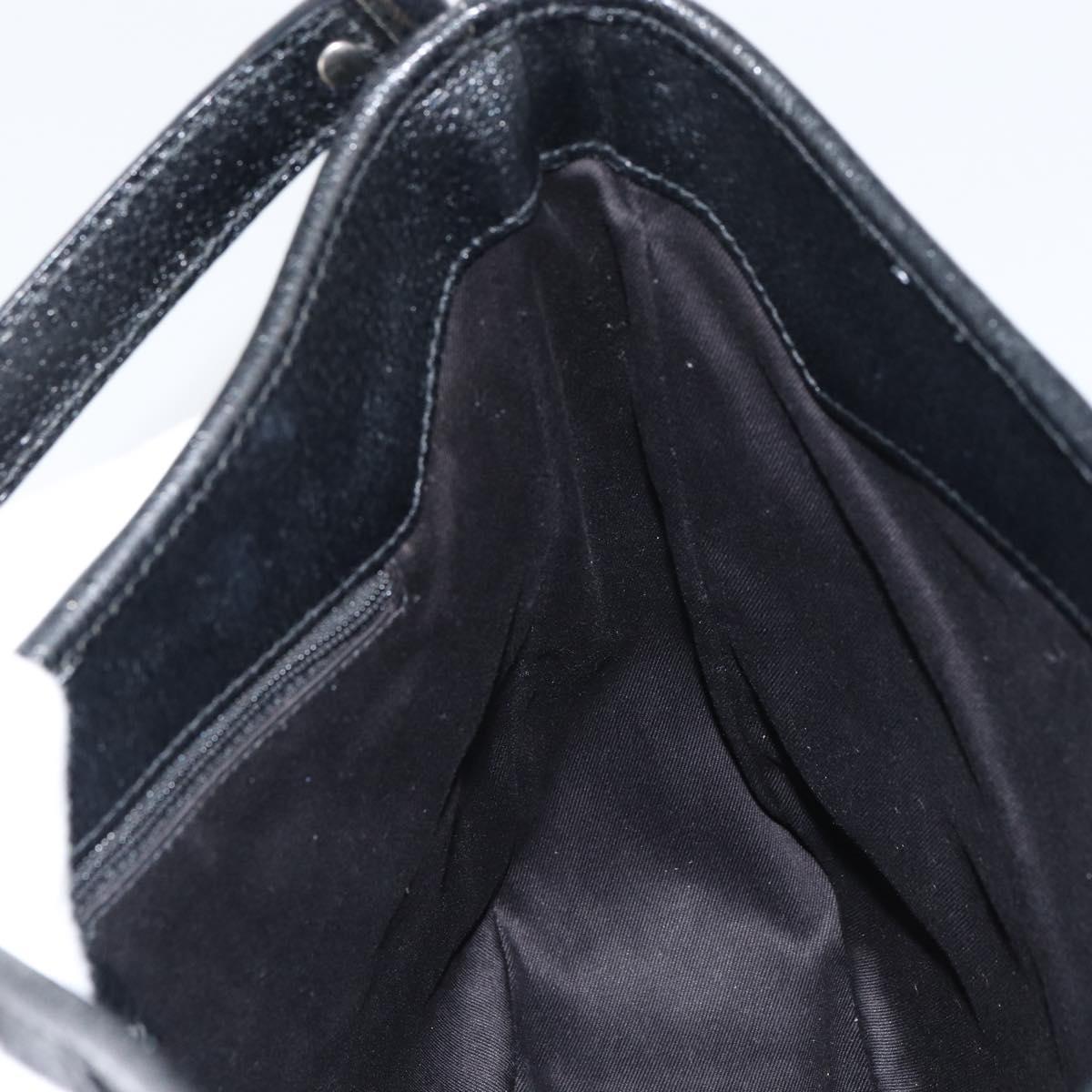 GUCCI GG Canvas Shoulder Bag Black Silver 113012 Auth yk20005V