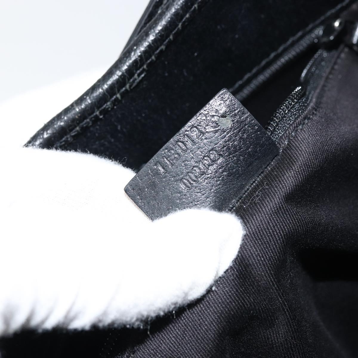 GUCCI GG Canvas Shoulder Bag Black Silver 113012 Auth yk20005V