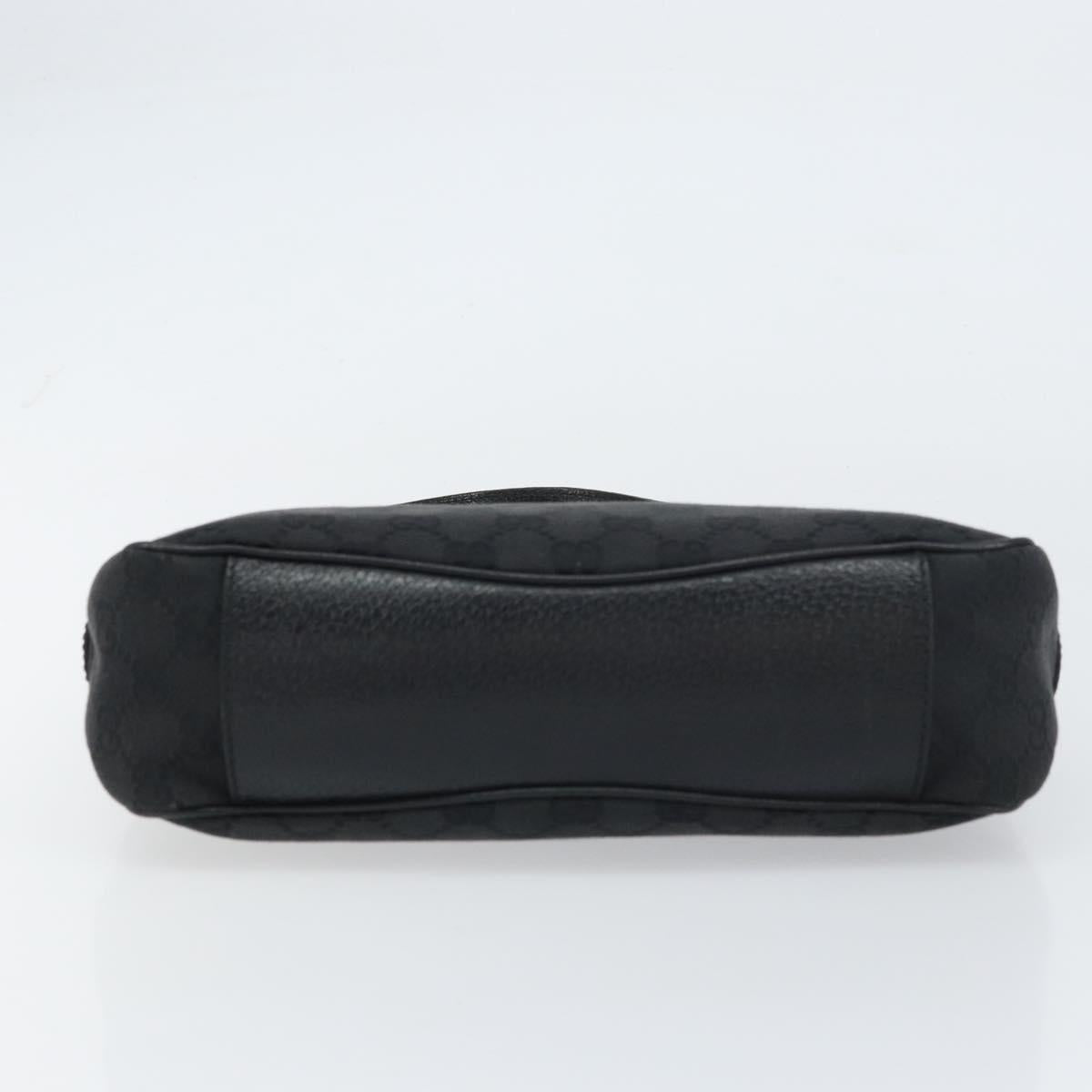 GUCCI GG Canvas Shoulder Bag Black Silver 113012 Auth yk20005V