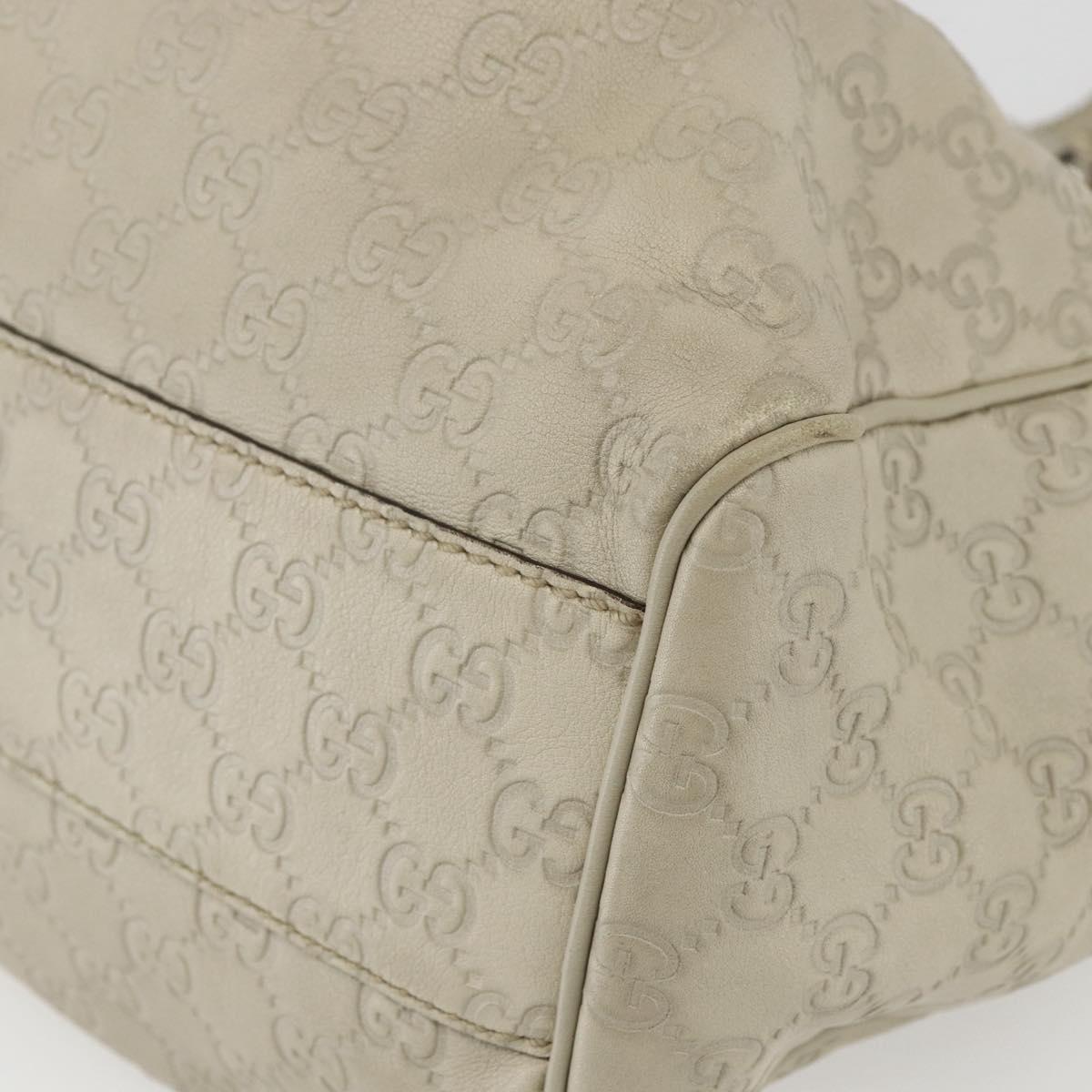GUCCI Guccissima GG Canvas Sukey Hand Bag Leather White Gold 211944 Auth yk20007