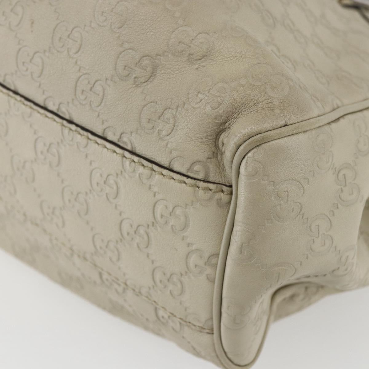 GUCCI Guccissima GG Canvas Sukey Hand Bag Leather White Gold 211944 Auth yk20007