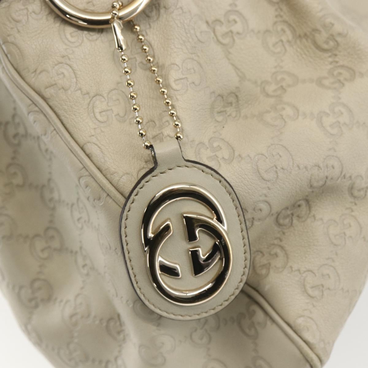 GUCCI Guccissima GG Canvas Sukey Hand Bag Leather White Gold 211944 Auth yk20007