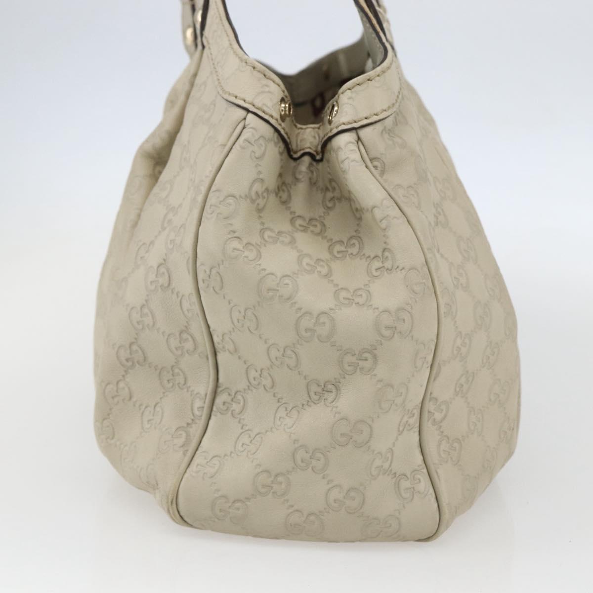 GUCCI Guccissima GG Canvas Sukey Hand Bag Leather White Gold 211944 Auth yk20007