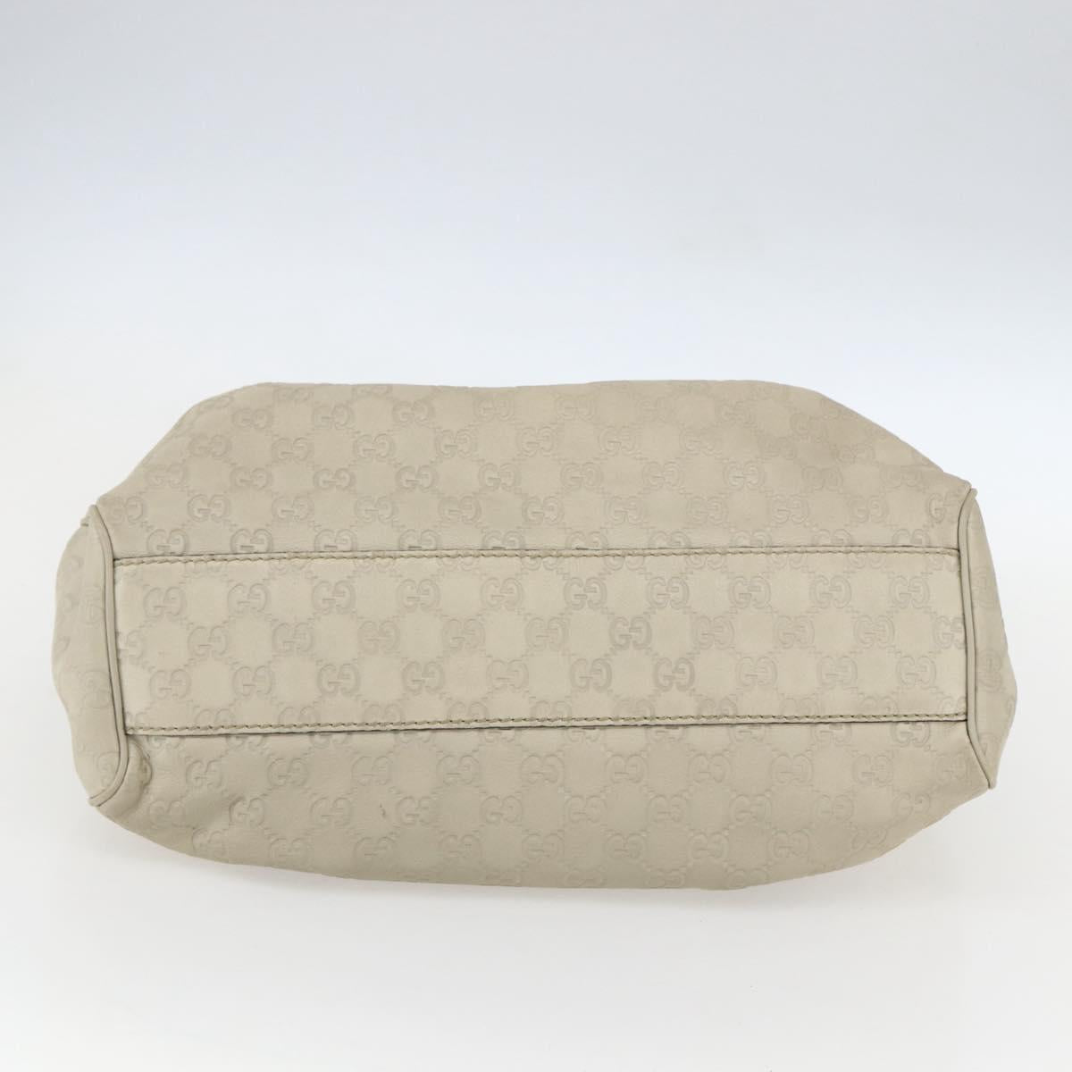 GUCCI Guccissima GG Canvas Sukey Hand Bag Leather White Gold 211944 Auth yk20007