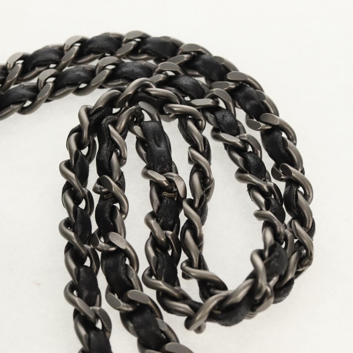 CHANEL Choco Bar Chain Shoulder Bag Denim Blue CC Auth yk20012V