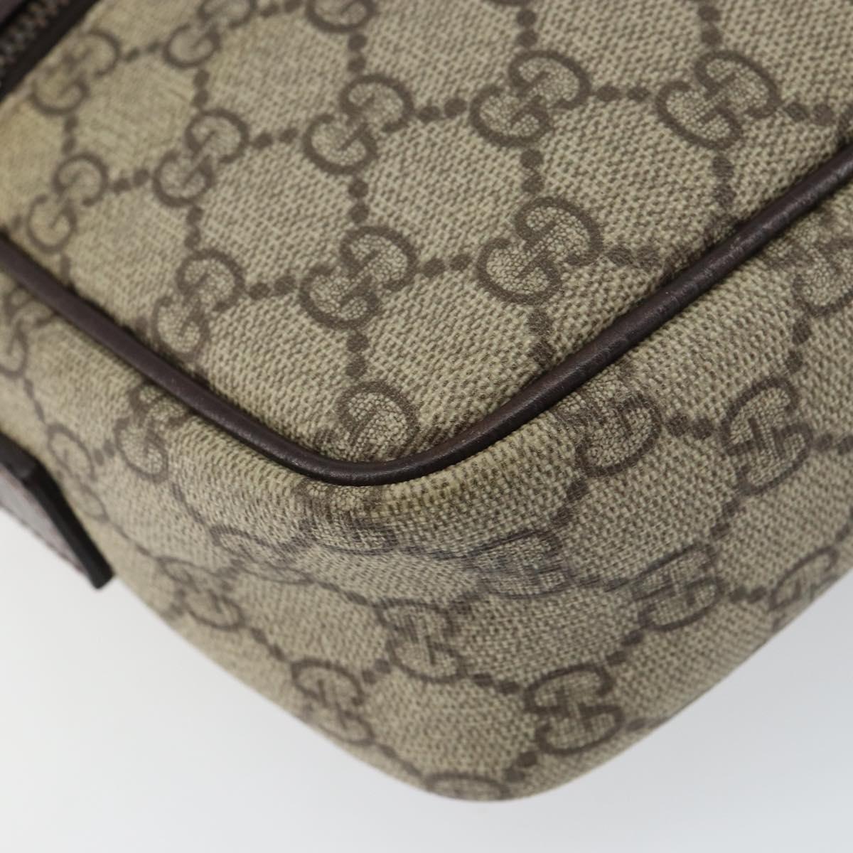 GUCCI GG Supreme Shoulder Bag PVC Beige Silver 114291 Auth yk20015