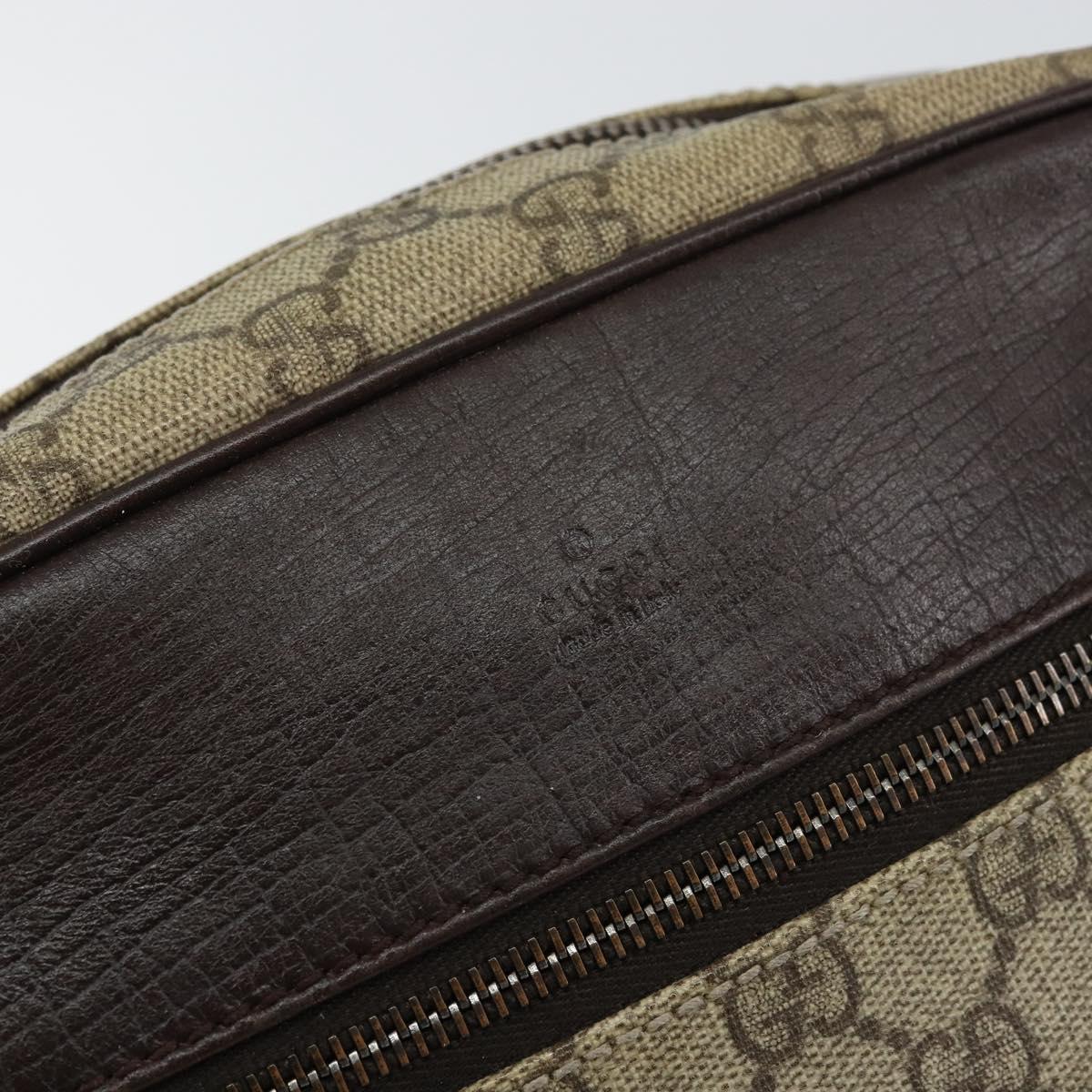 GUCCI GG Supreme Shoulder Bag PVC Beige Silver 114291 Auth yk20015