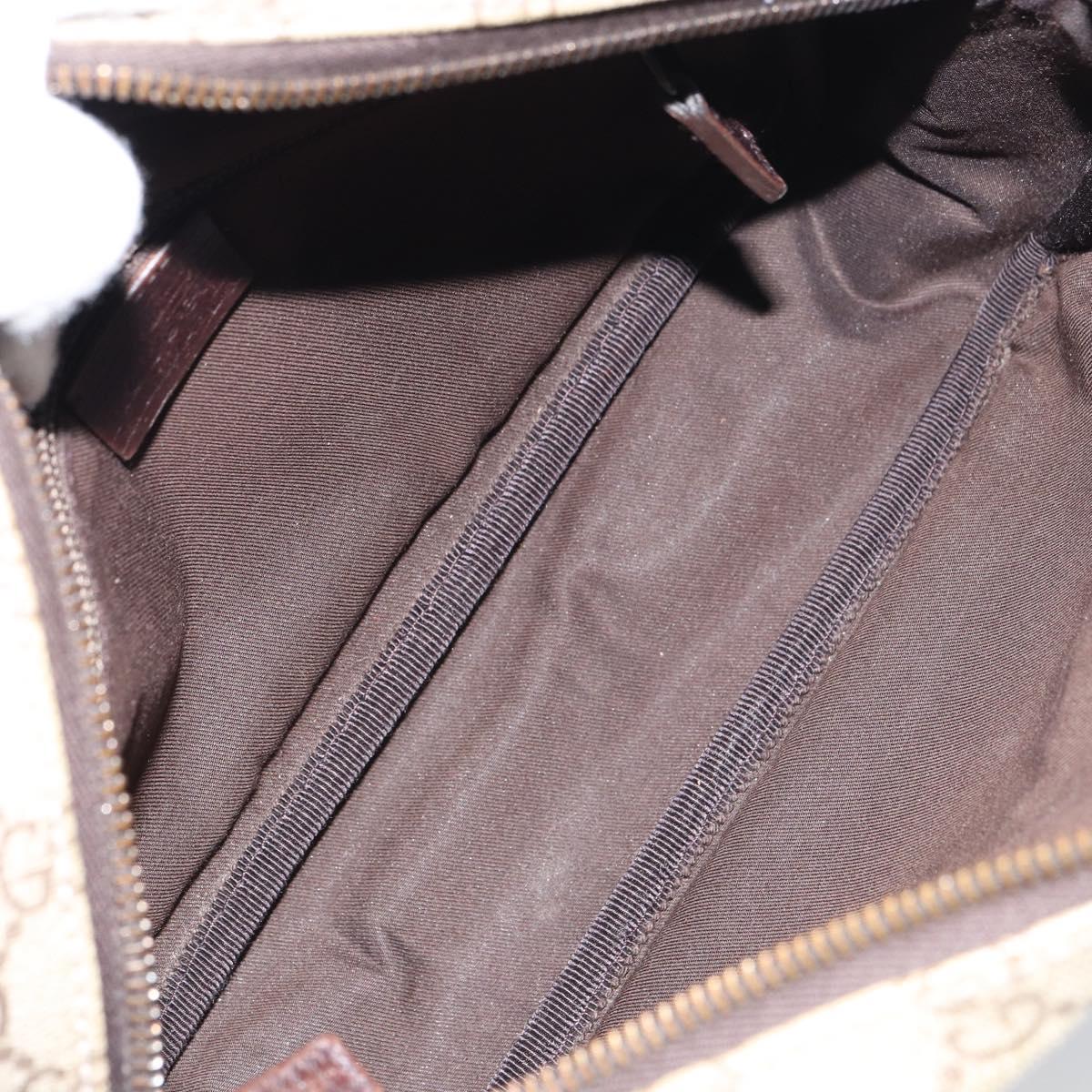 GUCCI GG Supreme Shoulder Bag PVC Beige Silver 114291 Auth yk20015