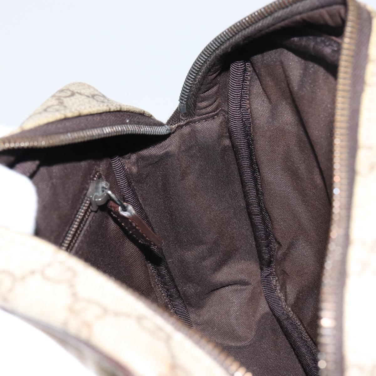 GUCCI GG Supreme Shoulder Bag PVC Beige Silver 114291 Auth yk20015