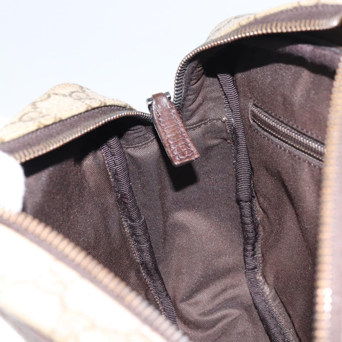 GUCCI GG Supreme Shoulder Bag PVC Beige Silver 114291 Auth yk20015