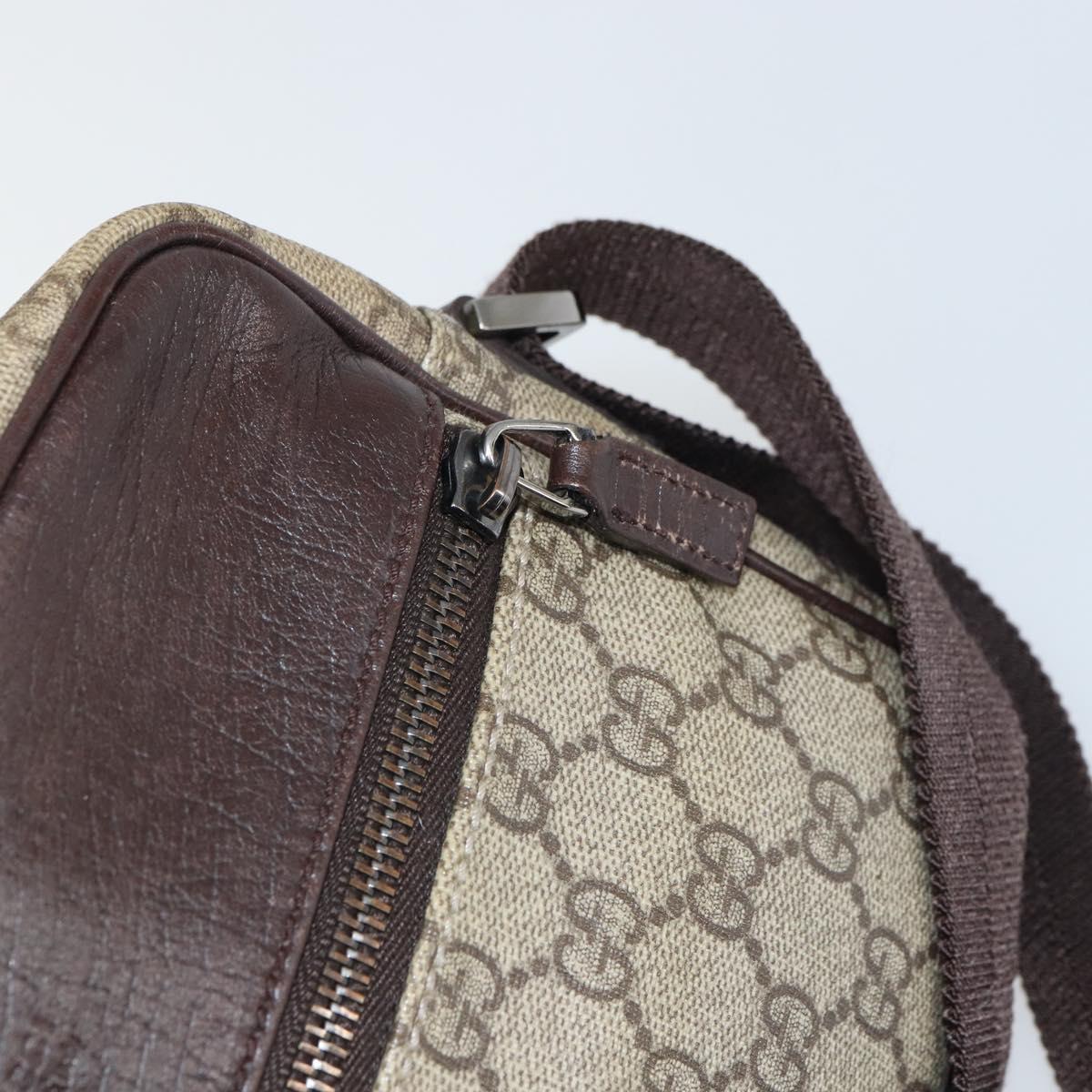 GUCCI GG Supreme Shoulder Bag PVC Beige Silver 114291 Auth yk20015