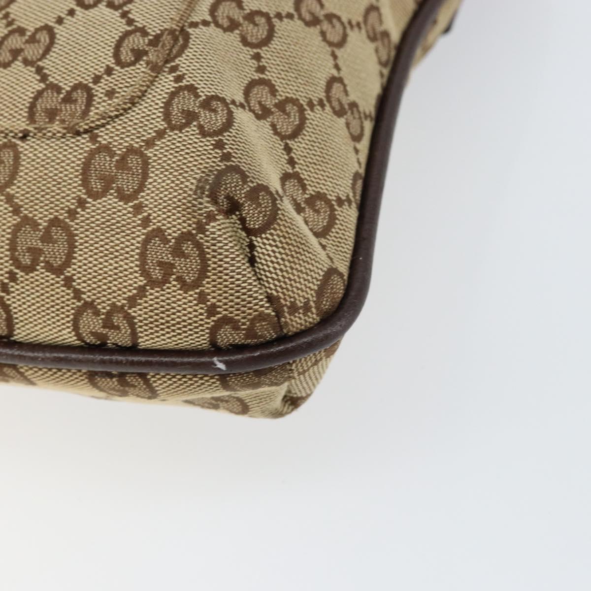 GUCCI GG Canvas Shoulder Bag Beige Silver 122793 Auth yk20016