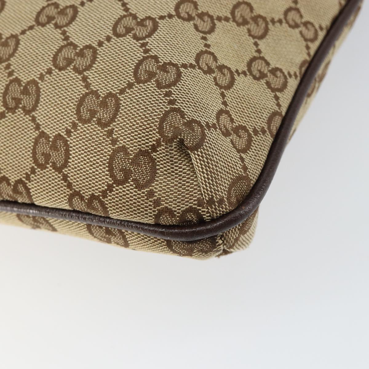 GUCCI GG Canvas Shoulder Bag Beige Silver 122793 Auth yk20016