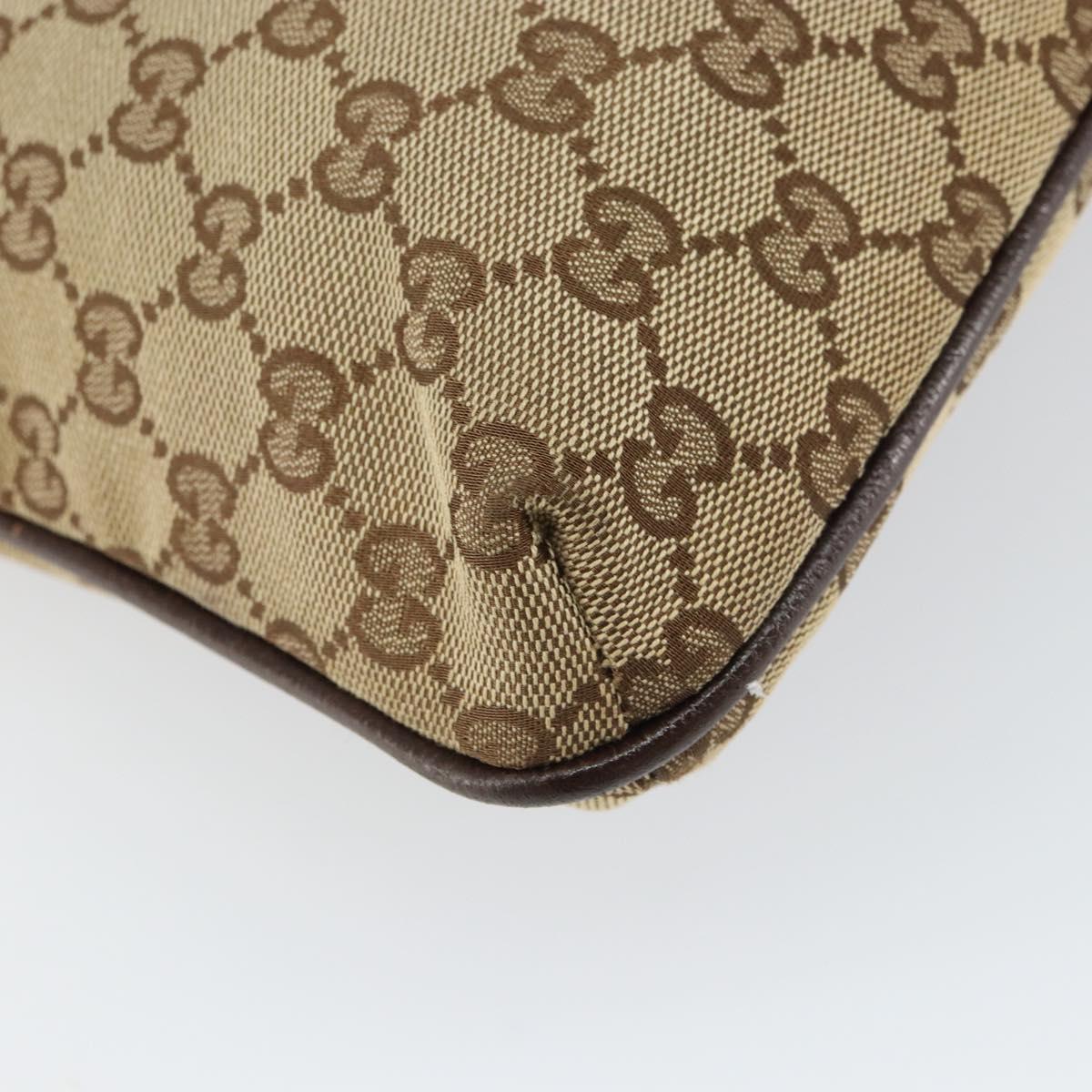 GUCCI GG Canvas Shoulder Bag Beige Silver 122793 Auth yk20016