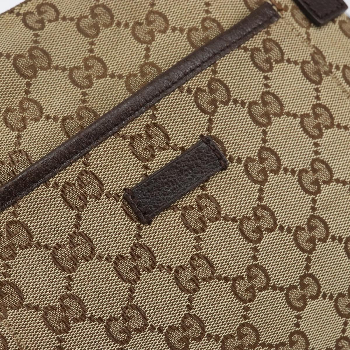 GUCCI GG Canvas Shoulder Bag Beige Silver 122793 Auth yk20016