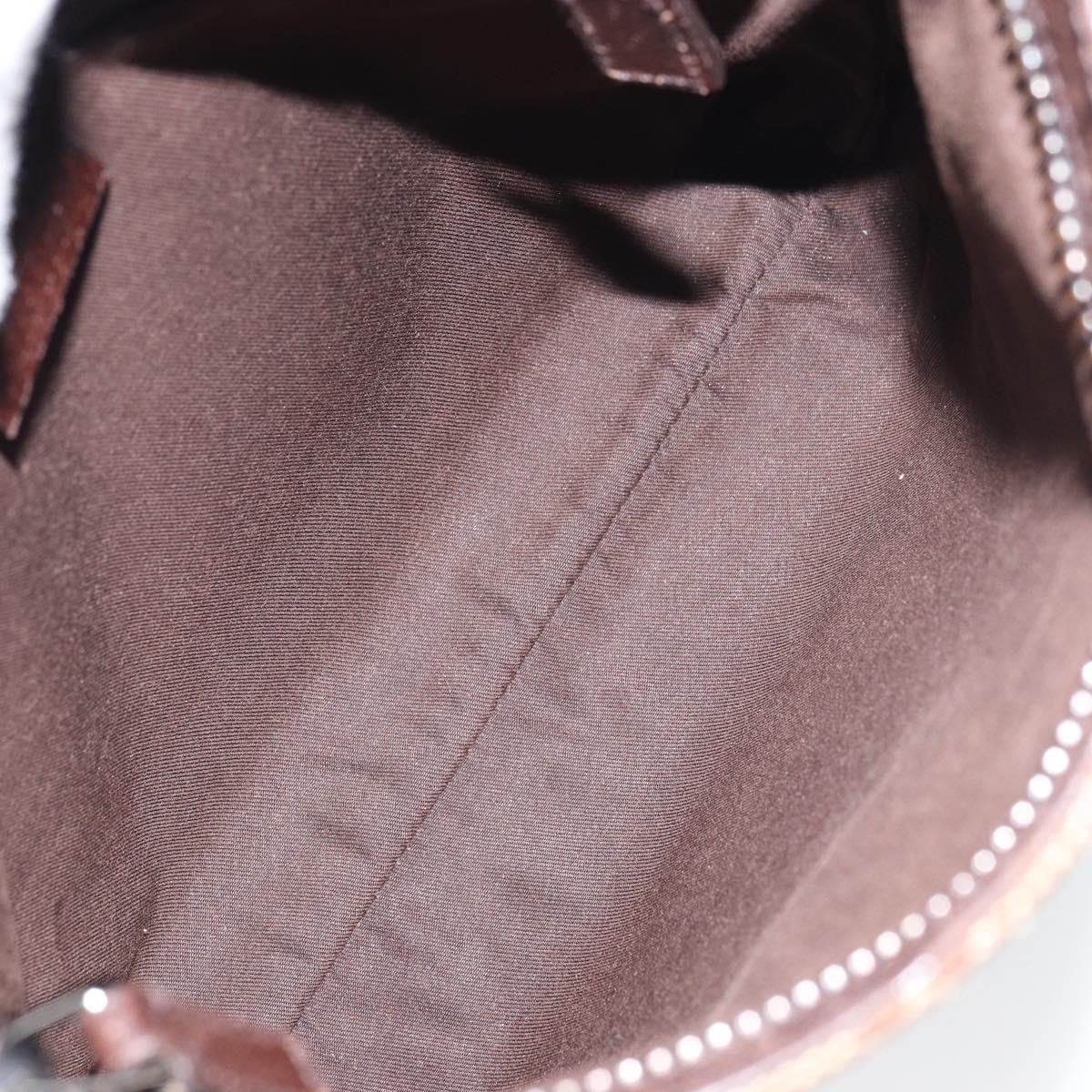 GUCCI GG Canvas Shoulder Bag Beige Silver 122793 Auth yk20016