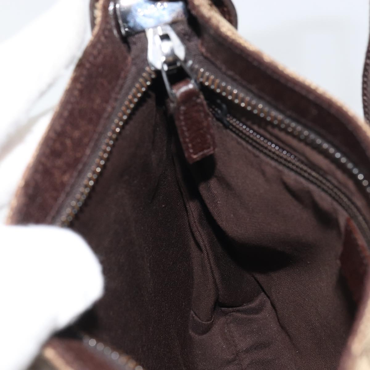 GUCCI GG Canvas Shoulder Bag Beige Silver 122793 Auth yk20016