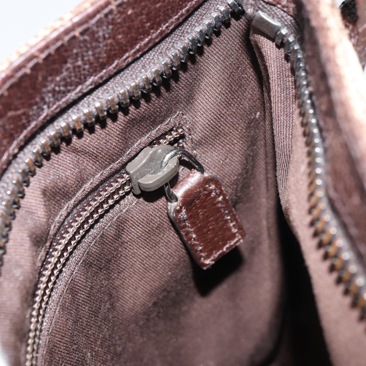 GUCCI GG Canvas Shoulder Bag Beige Silver 122793 Auth yk20016