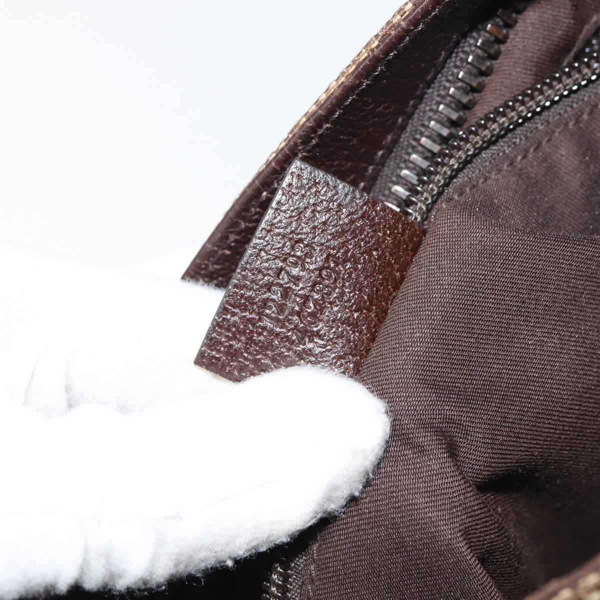 GUCCI GG Canvas Shoulder Bag Beige Silver 122793 Auth yk20016