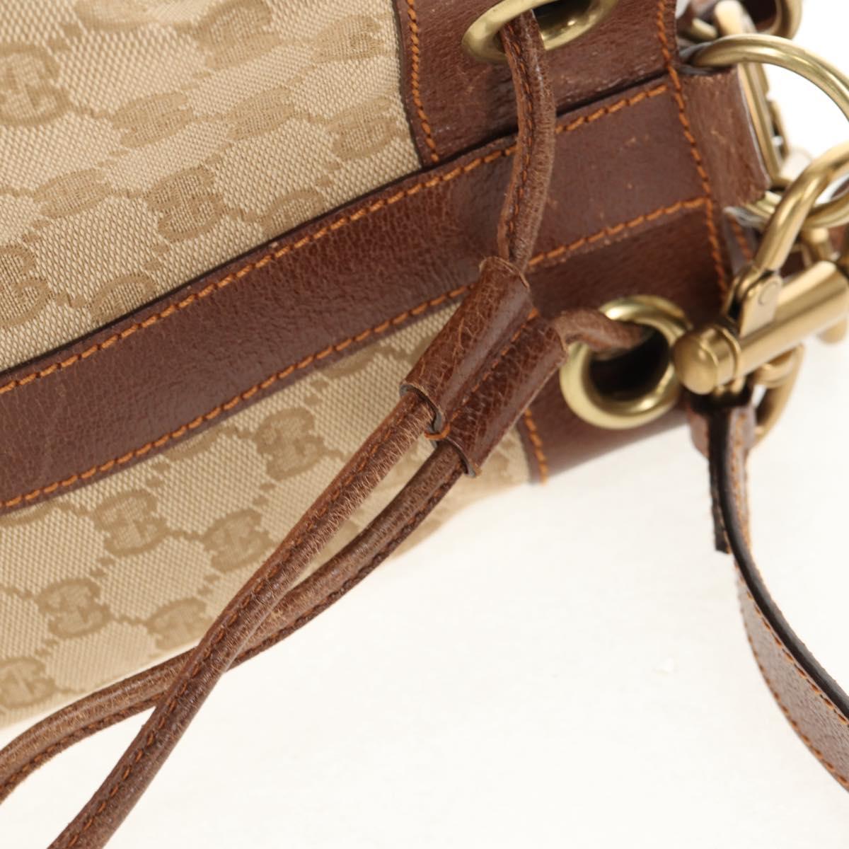 GUCCI GG Canvas Shoulder Bag Beige Gold Auth yk20026A