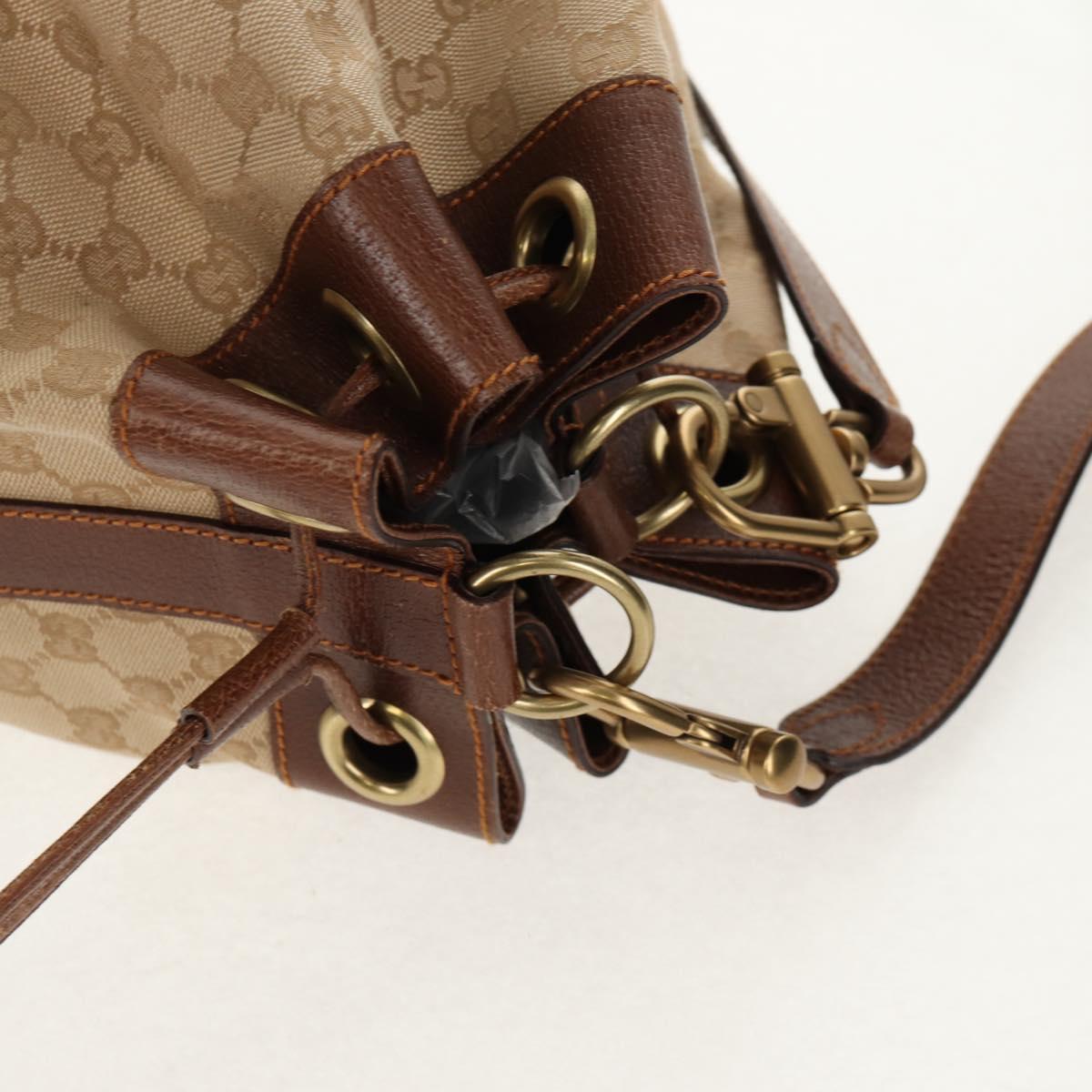 GUCCI GG Canvas Shoulder Bag Beige Gold Auth yk20026A