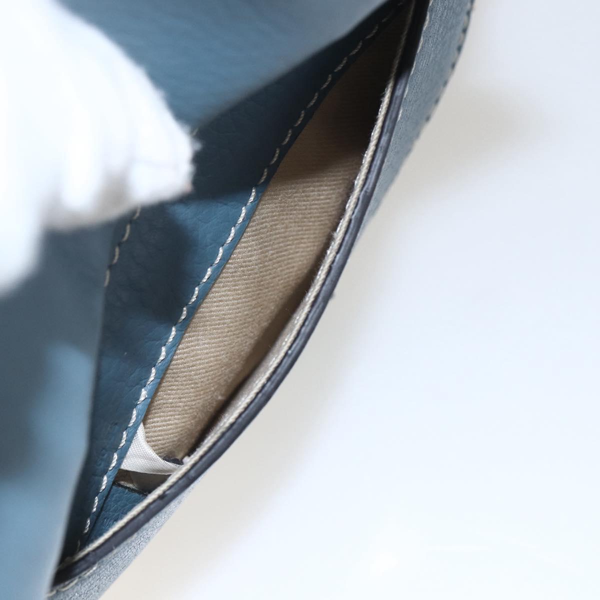 Chloe Bucket Bag Marcie Hand Bag Straw Blue Beige Auth yk20030