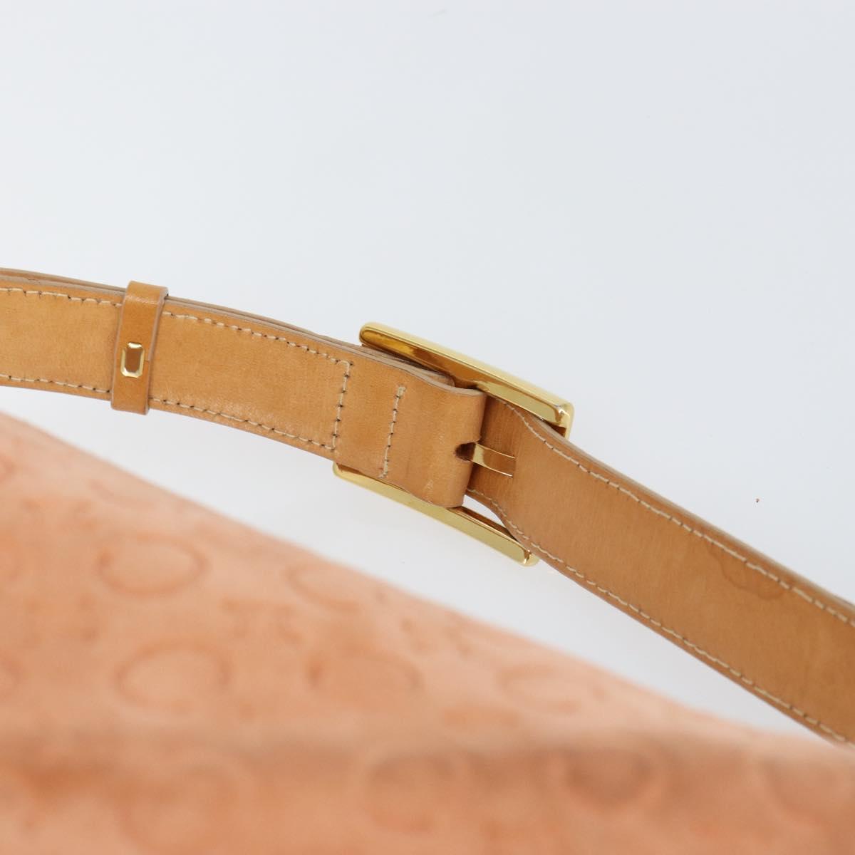 CELINE C Macadam Canvas Shoulder Bag Suede Orange Gold Auth yk20033