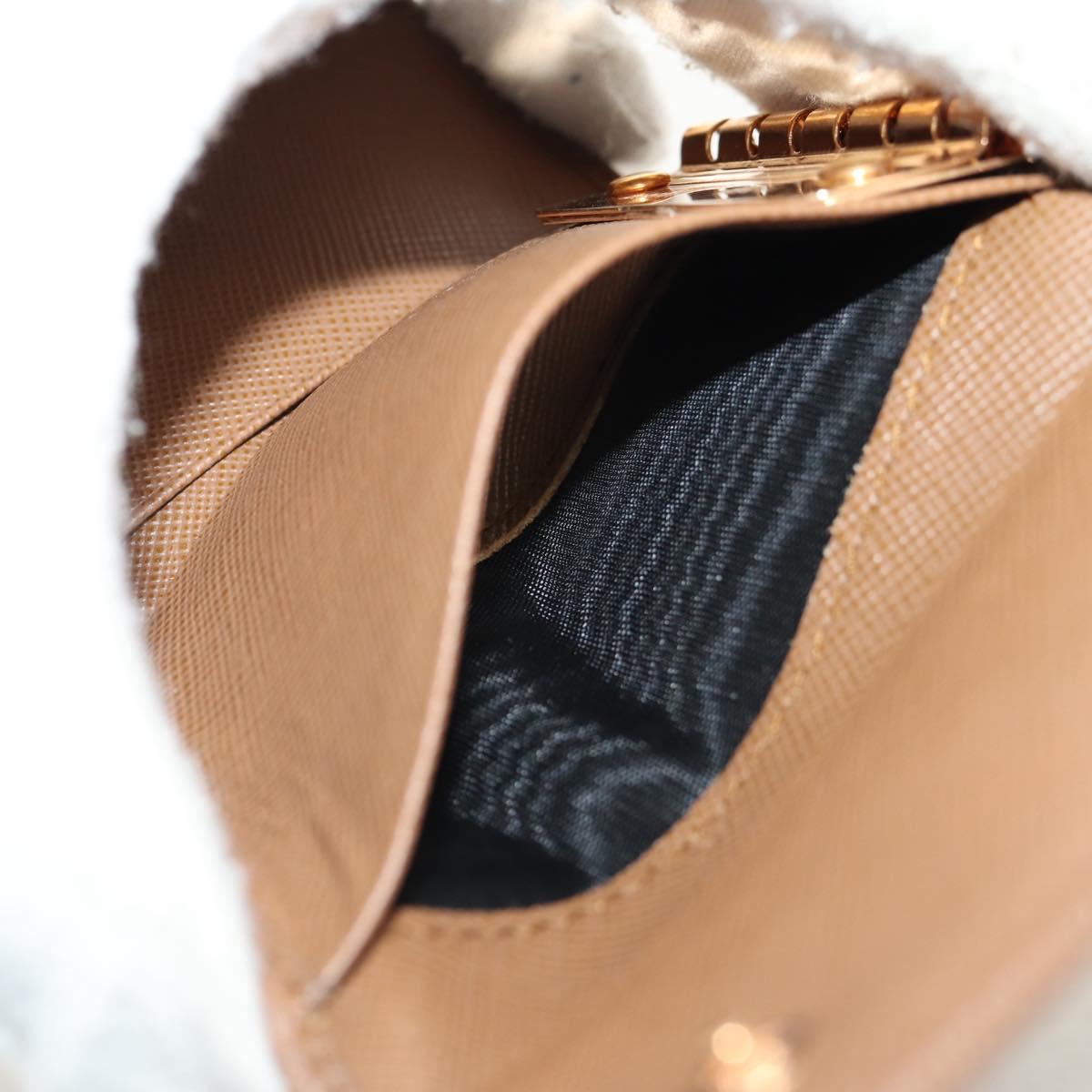 PRADA Key Case Safiano leather Brown Auth yk20038V