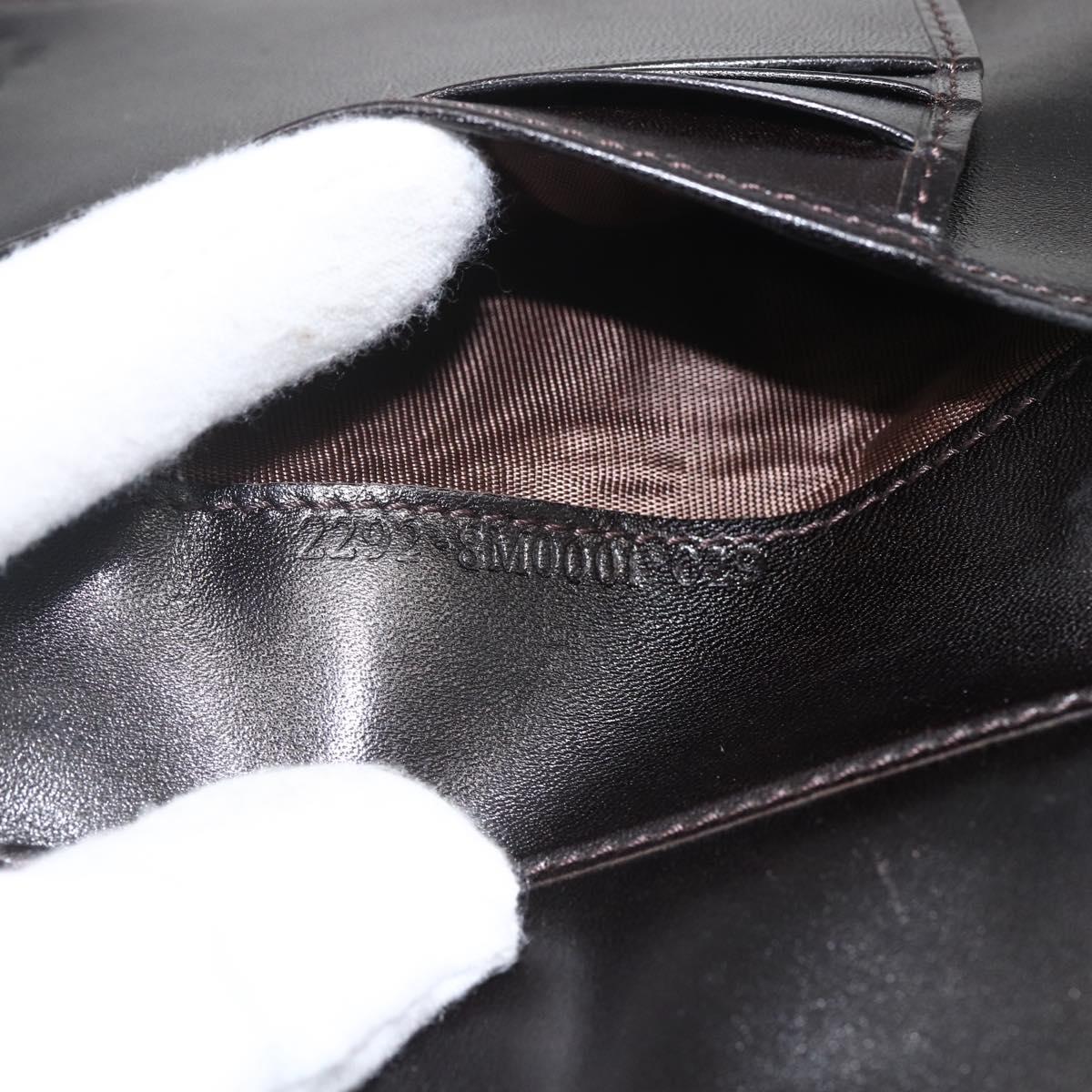 FENDI Zucchino Canvas Compact Wallet Beige Brown Auth yk20041V