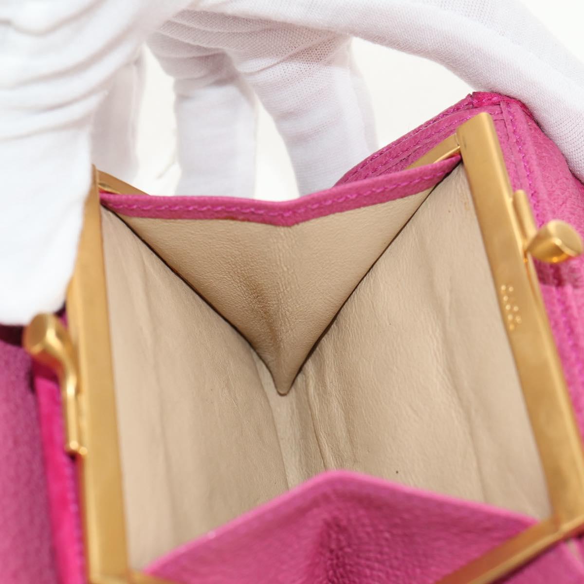 GUCCI Bamboo Wallet Suede Pink Gold 035 0959 1861 0 Auth yk20042V