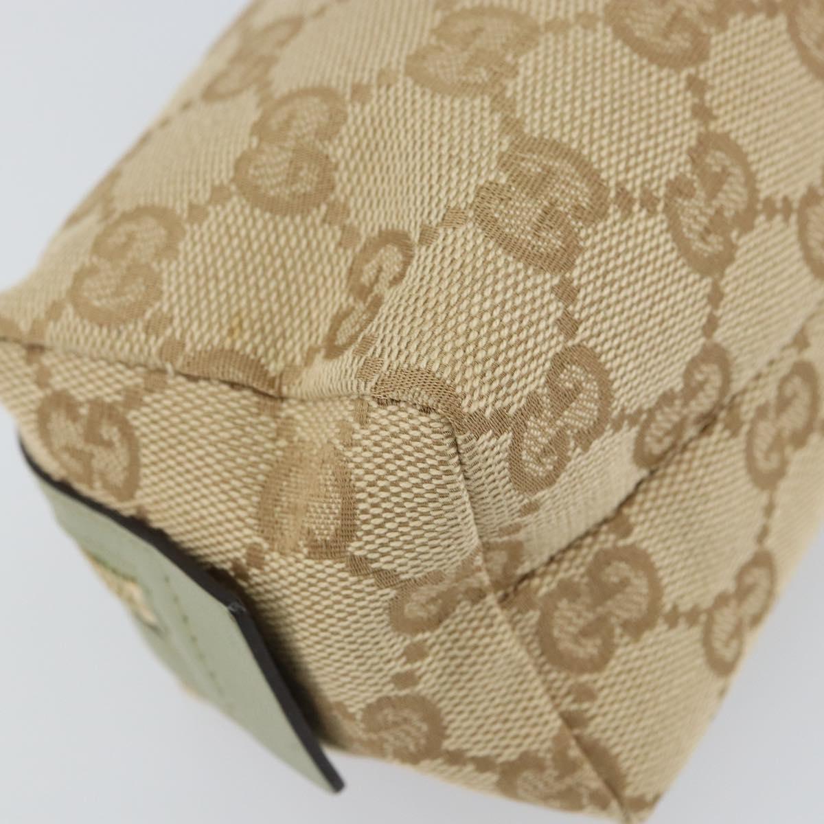 GUCCI GG Canvas Pouch Beige Gold 153228 Auth yk20044V