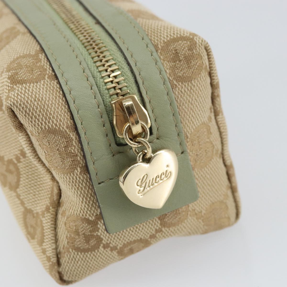 GUCCI GG Canvas Pouch Beige Gold 153228 Auth yk20044V