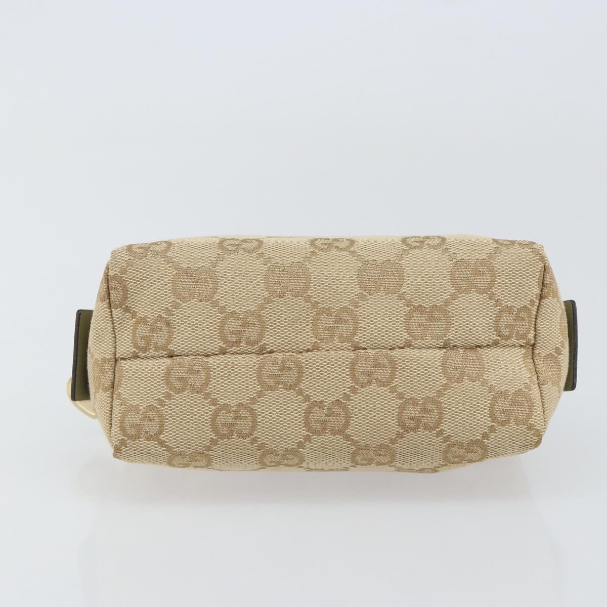 GUCCI GG Canvas Pouch Beige Gold 153228 Auth yk20044V