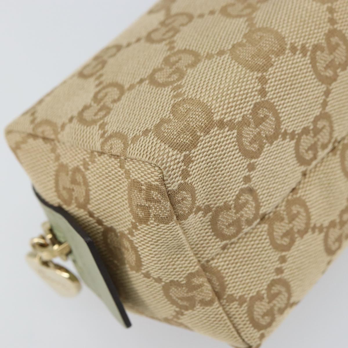 GUCCI GG Canvas Pouch Beige Gold 153228 Auth yk20044V