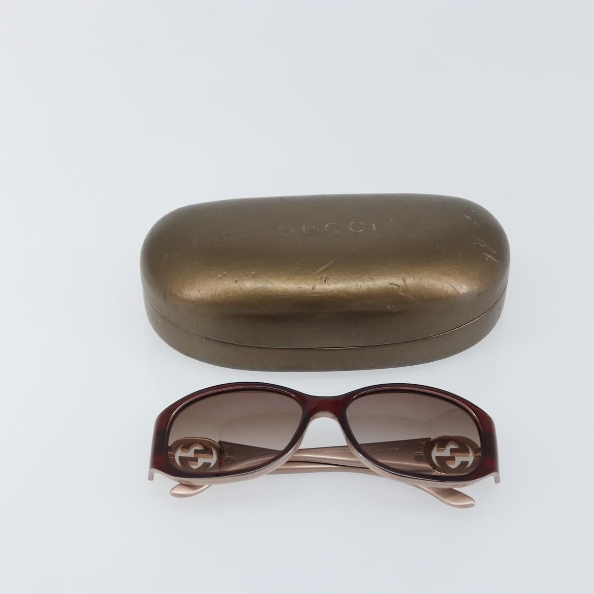 GUCCI Interlocking Sunglasses Plastic Red Auth yk20051