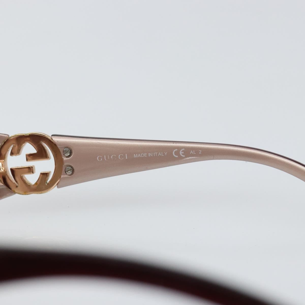 GUCCI Interlocking Sunglasses Plastic Red Auth yk20051