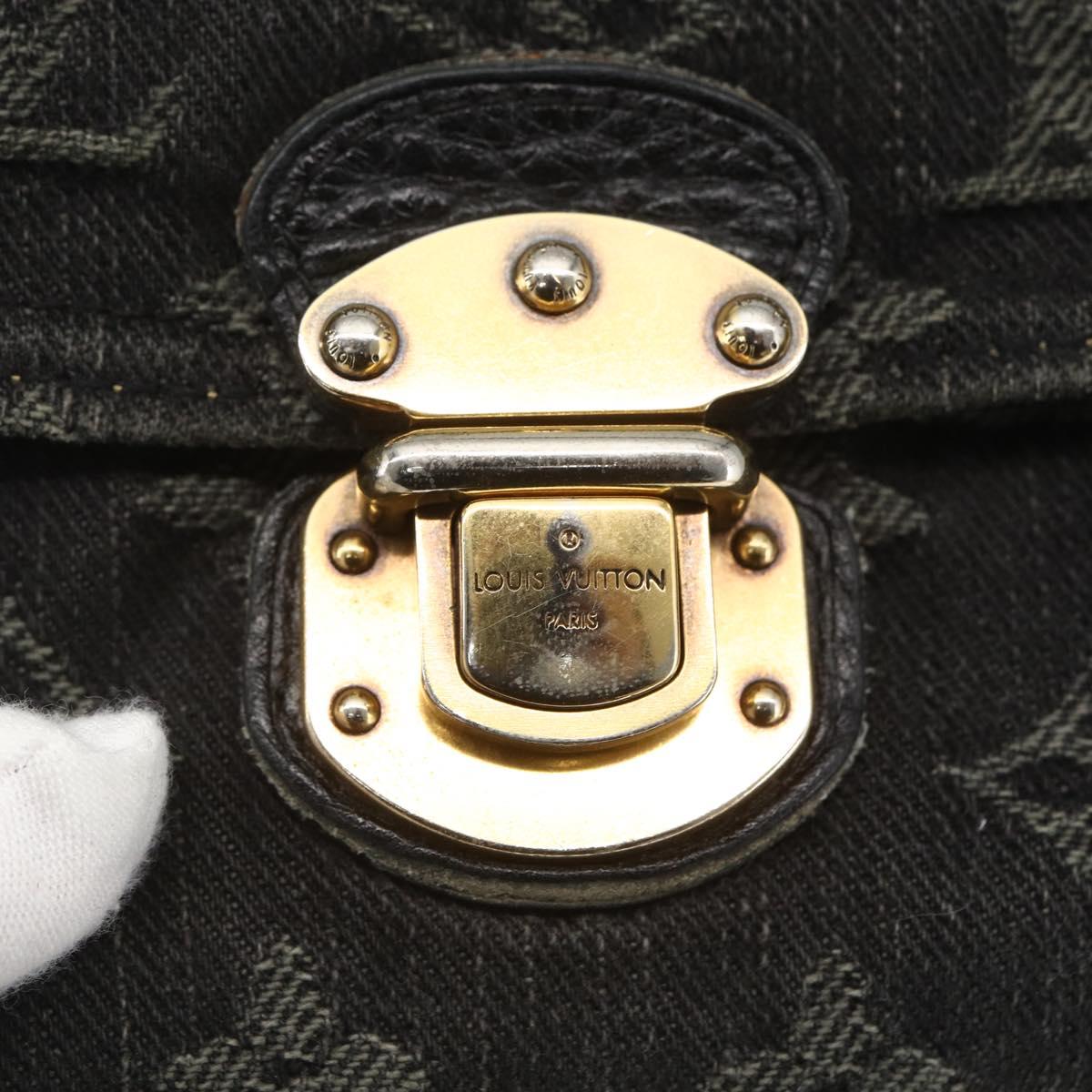 LOUIS VUITTON Denim Portefeuille Amelia Wallet Black M95512 Auth yk20055