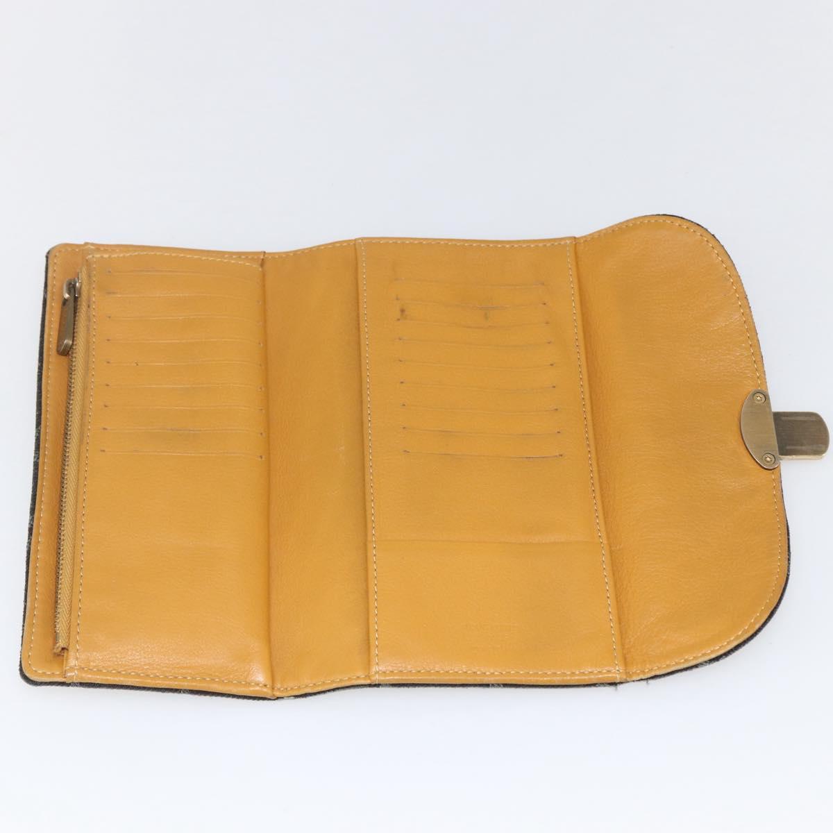 LOUIS VUITTON Denim Portefeuille Amelia Wallet Black M95512 Auth yk20055