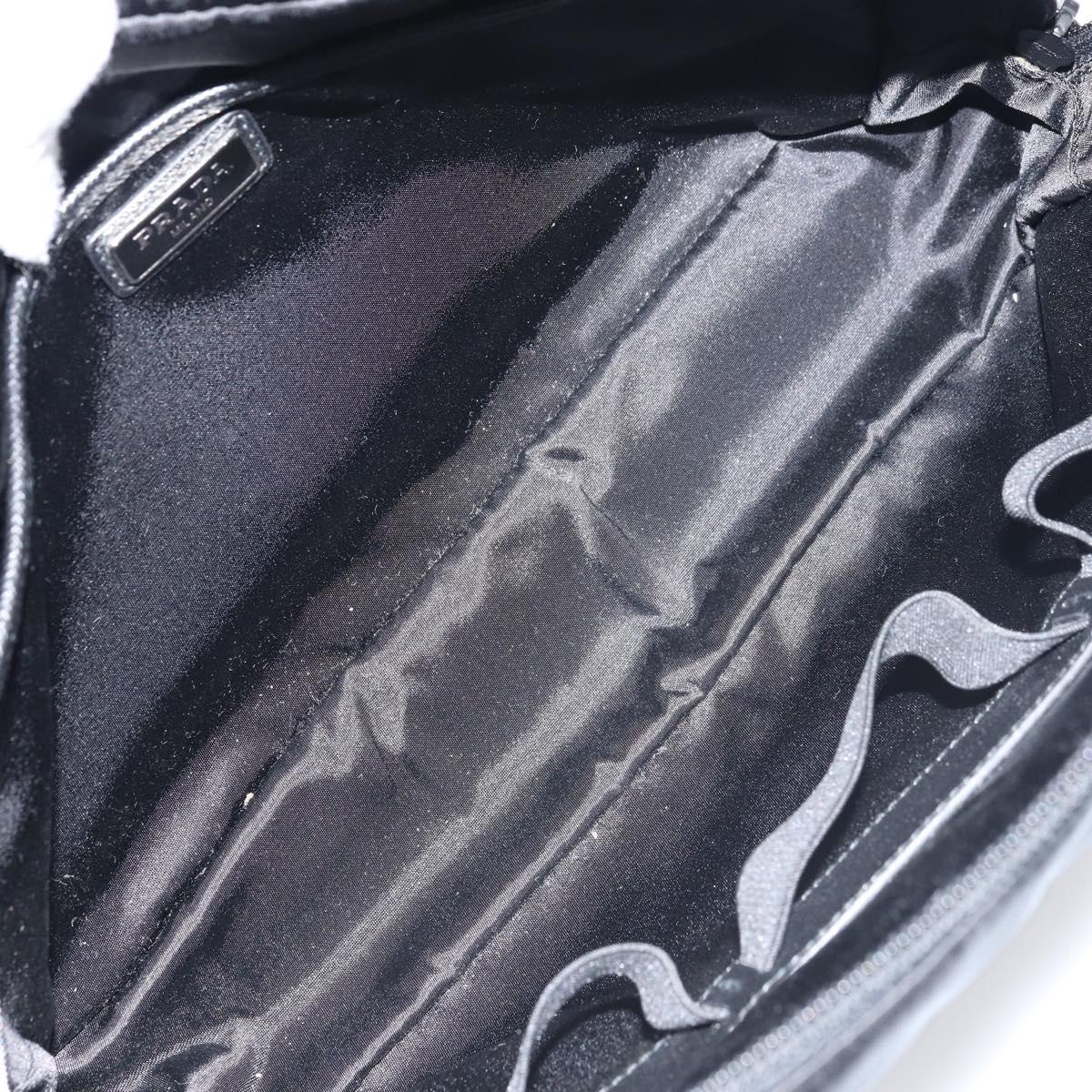 PRADA Shoulder Bag Nylon Black Silver Auth yk20057V