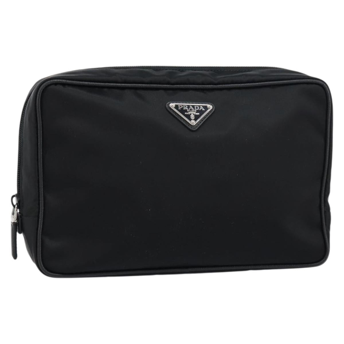 PRADA Shoulder Bag Nylon Black Silver Auth yk20057V