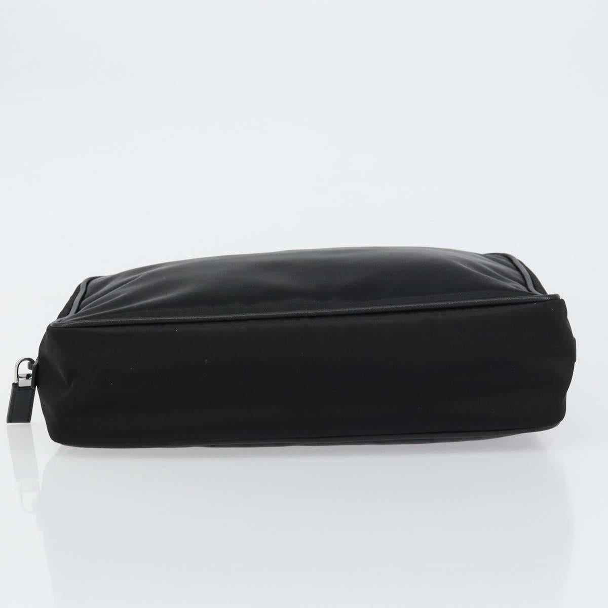 PRADA Shoulder Bag Nylon Black Silver Auth yk20057V