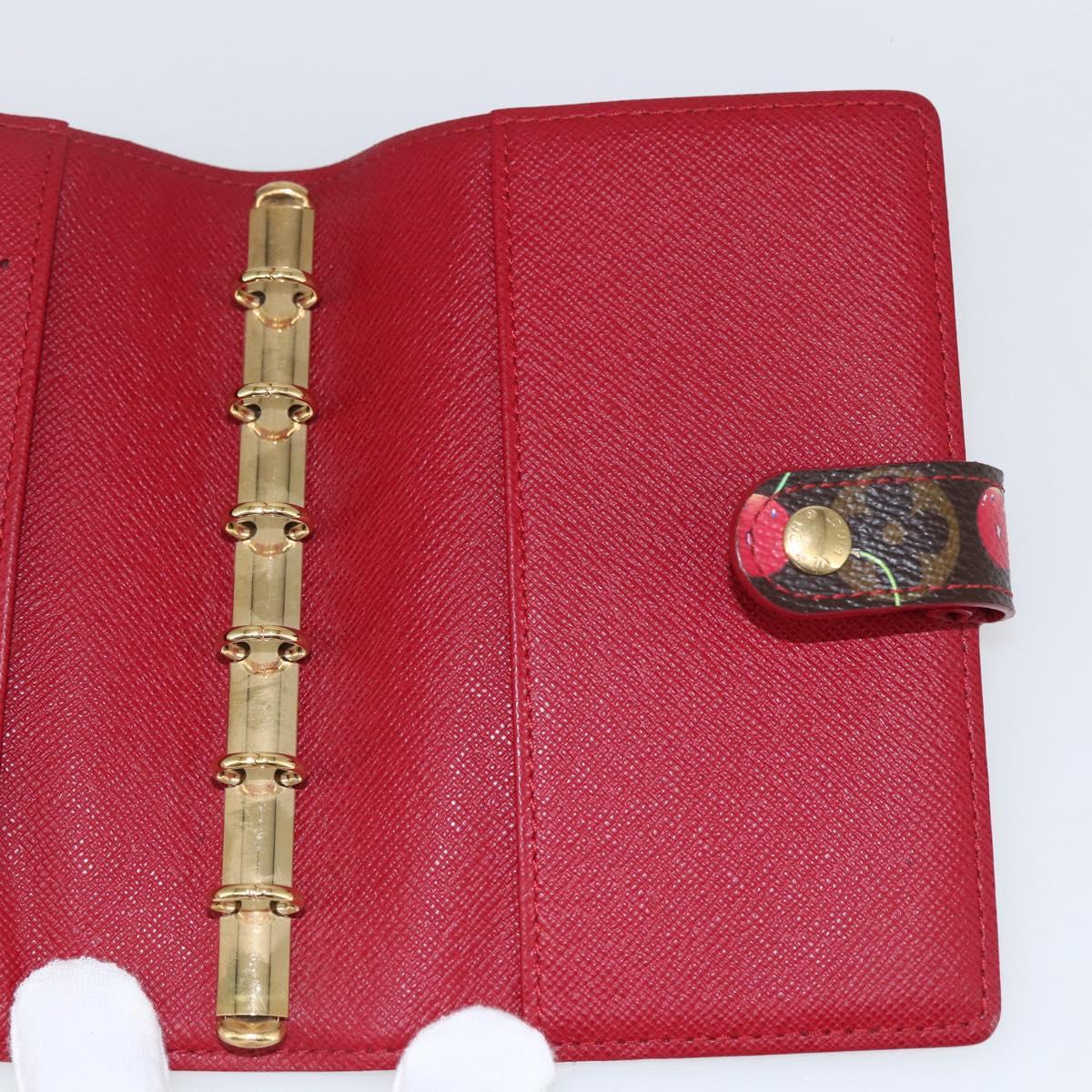 LOUIS VUITTON Cherry Agenda PM Day Planner Cover Red R21023 LV Auth yk20058V