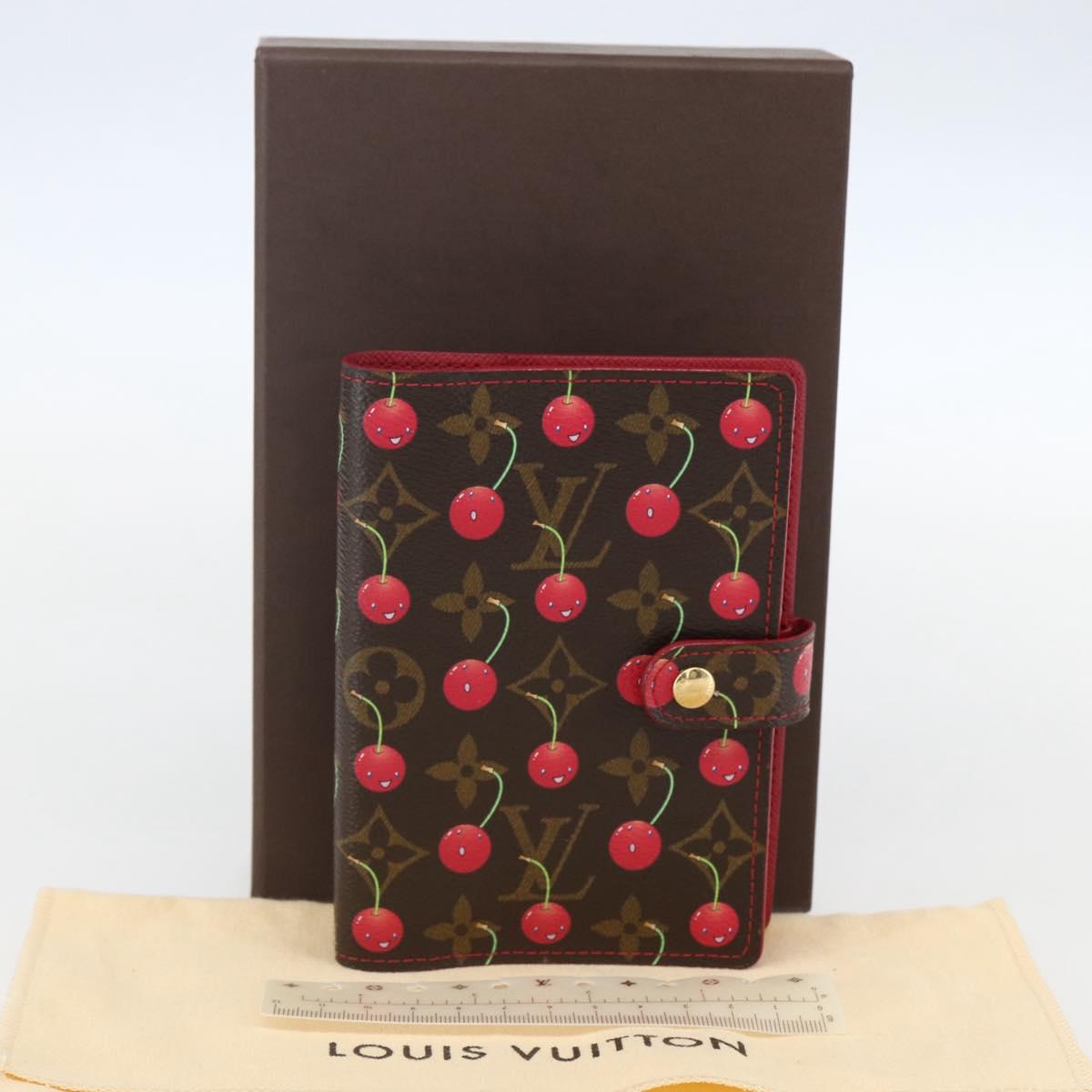 LOUIS VUITTON Cherry Agenda PM Day Planner Cover Red R21023 LV Auth yk20058V