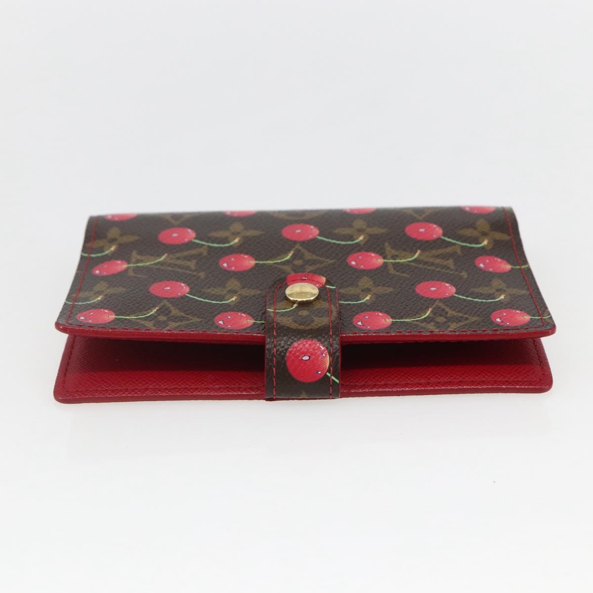 LOUIS VUITTON Cherry Agenda PM Day Planner Cover Red R21023 LV Auth yk20058V