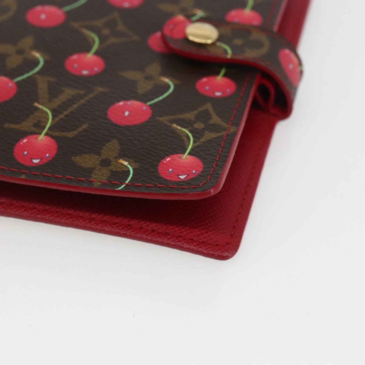 LOUIS VUITTON Cherry Agenda PM Day Planner Cover Red R21023 LV Auth yk20058V