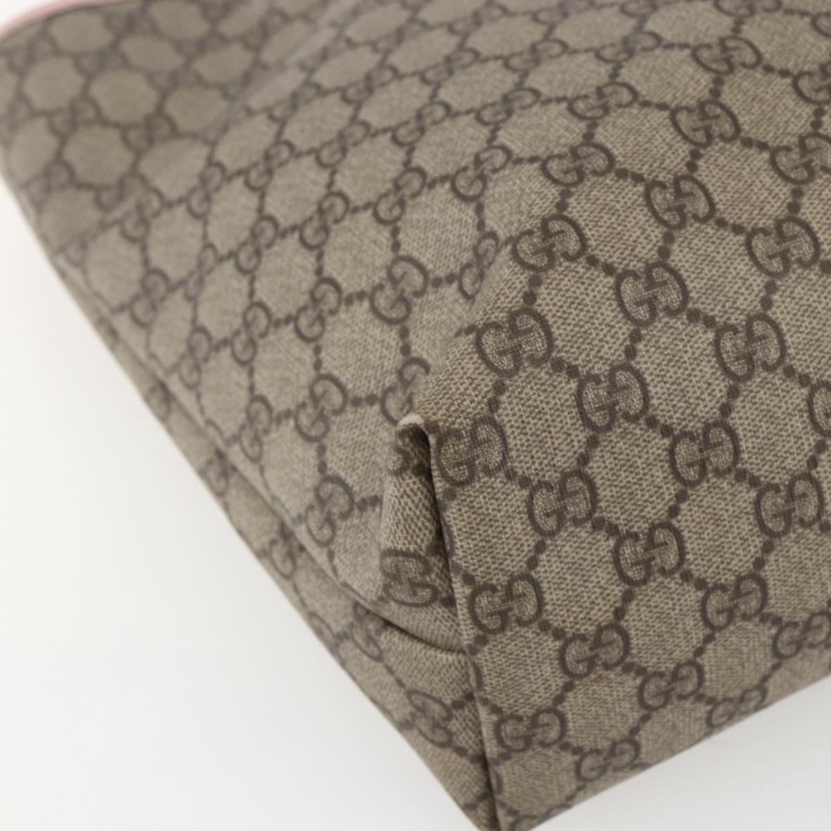 GUCCI GG Supreme Tote Bag PVC Beige 211137 Auth yk20059